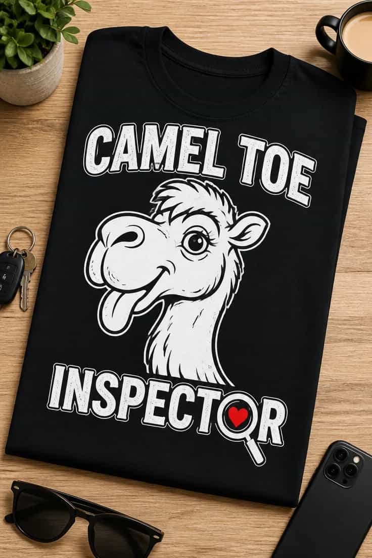 Tricou cu un motiv amuzant – Camel Toe inspector
