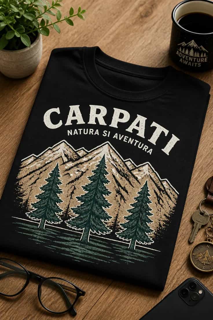 Tricou pentru iubitorii de munte Carpati natura si aventura