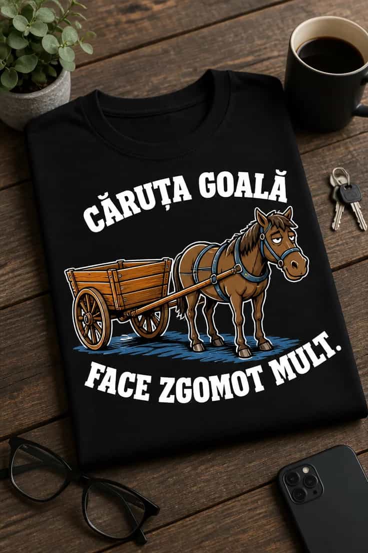 Tricou căruța goală face zgomot mult