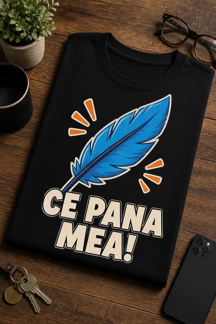 Tricou cu un motiv scurt – Ce Pana mea!