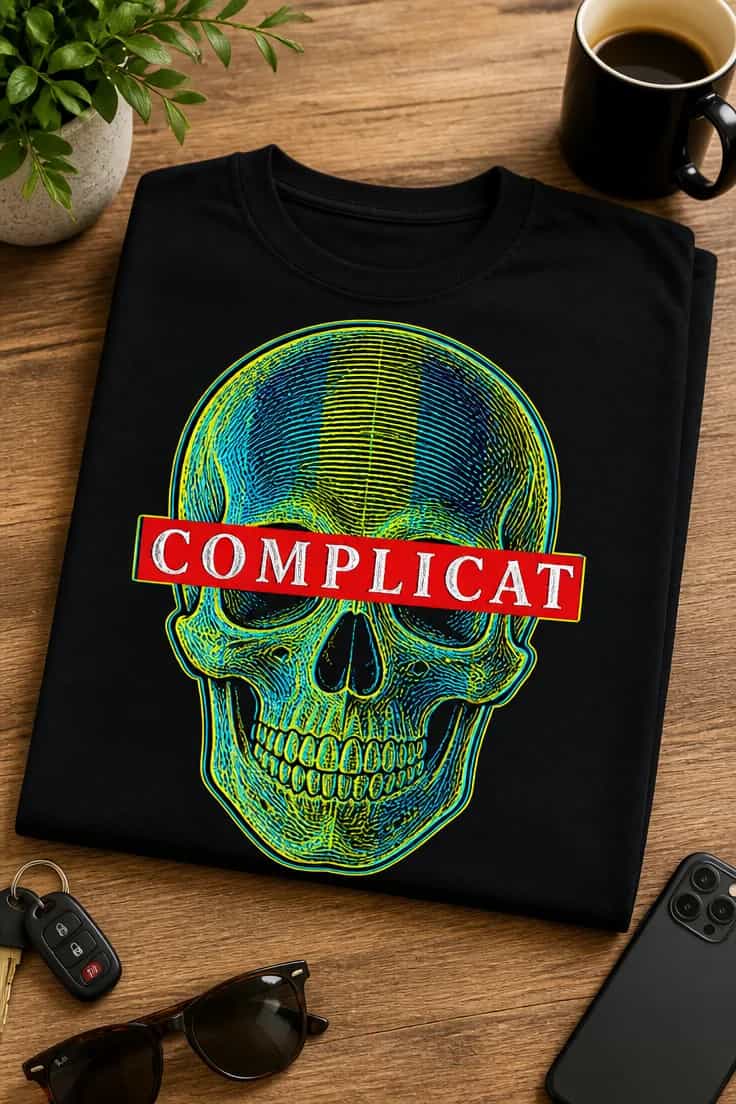 Tricou cu un motiv scurt – Complicat