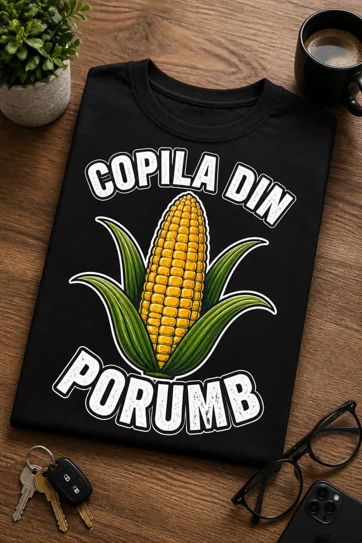 Tricou cu un motiv porumb – Copila Din porumb