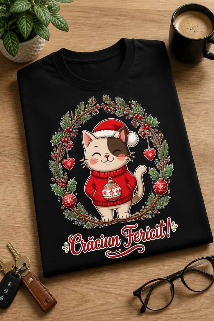 Tricou cu reni zburdalnici – Crăciun Fericit!