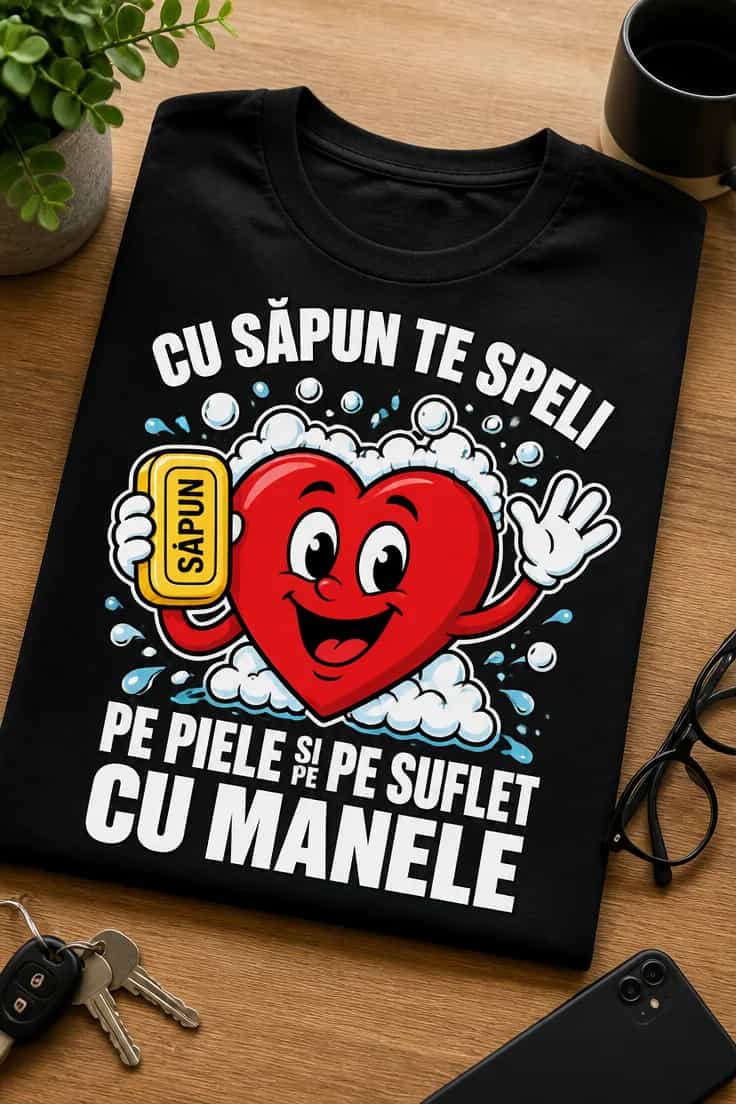 Tricou cu săpun te speli pe piele și pe suflet cu manele