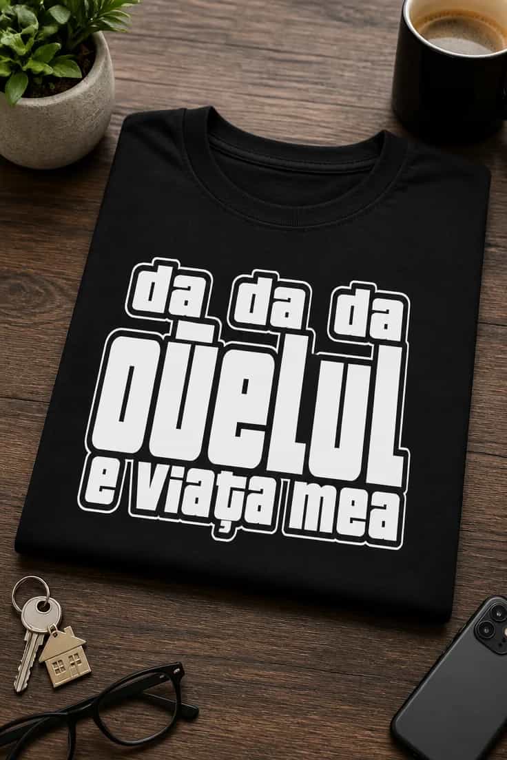 Tricou pentru suporterul Oțelul da da da oùelul e viața mea