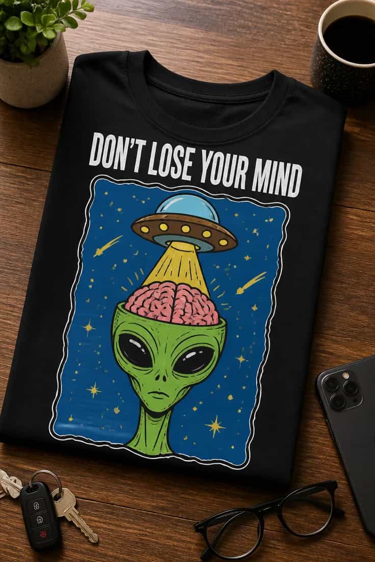 Tricou cu un motiv extraterestru – Don't Lose Your Mind