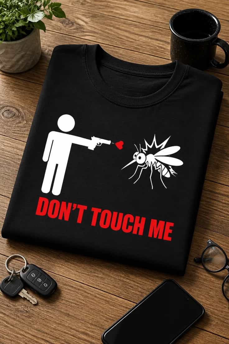 Tricou pentru persoanei sătule de țânțari – Don't Touch Me