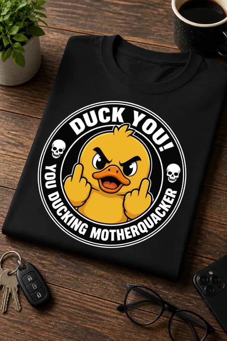 Tricou cu mesaj obraznic Duck You Motherquacker