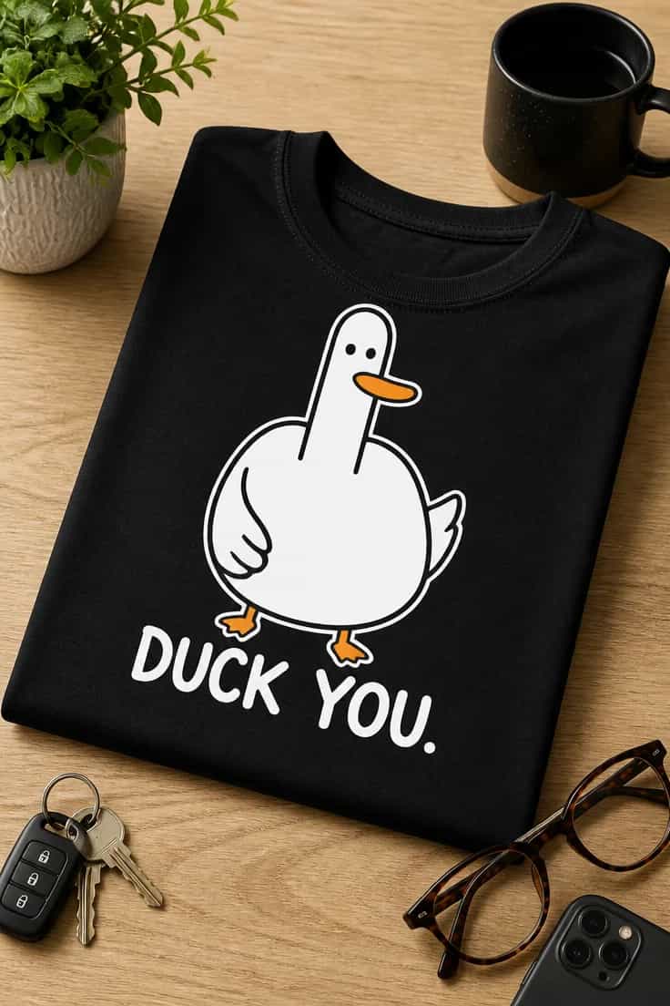 Tricou cu un motiv amuzant – Duck You.