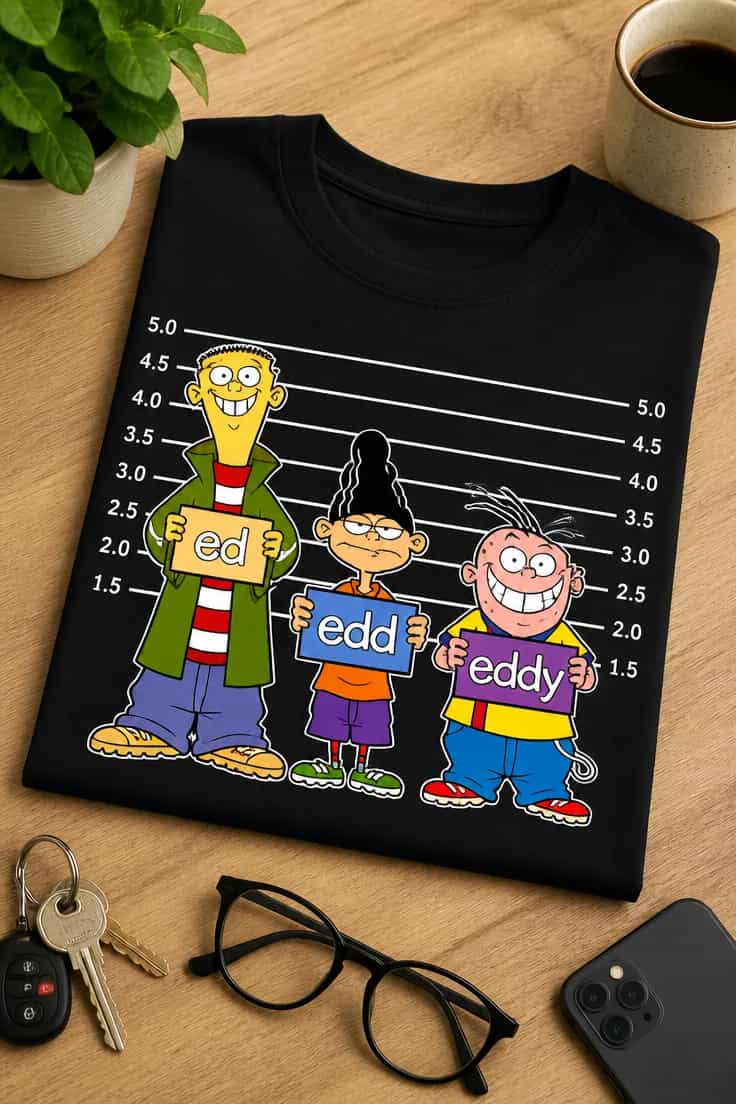 Tricou cu un motiv trio animat – ed edd eddy