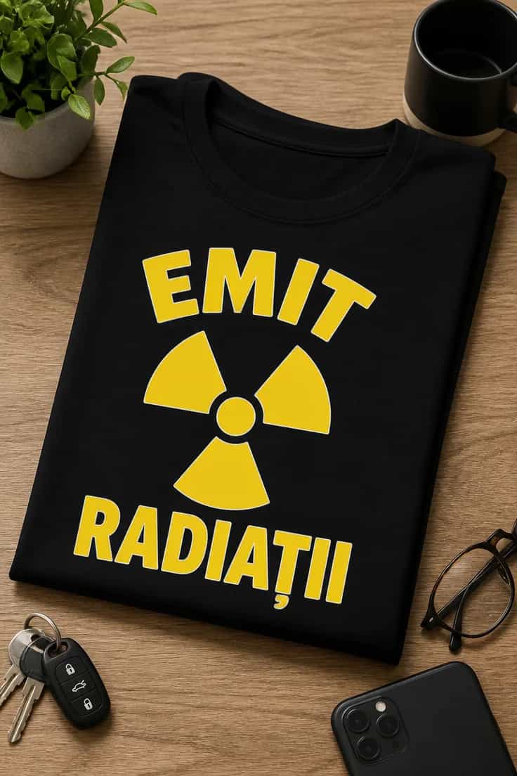 Tricou cu un motiv radioactiv – Emit radiații