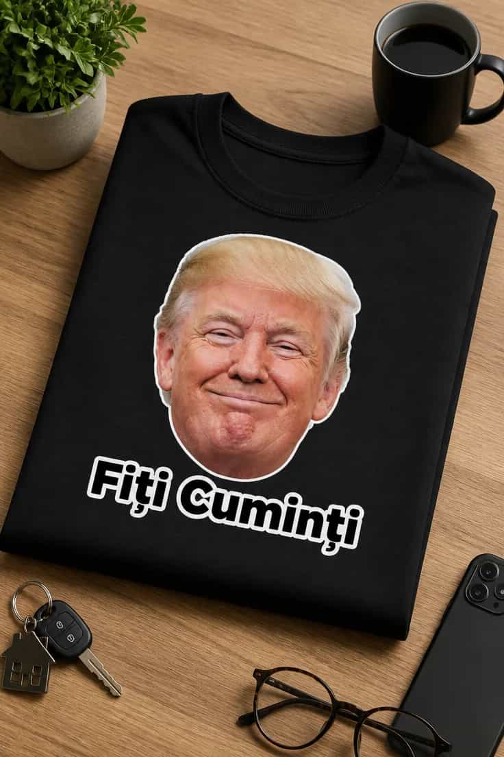 Tricou cu un motiv mesaj amuzant – Fiți Cuminți