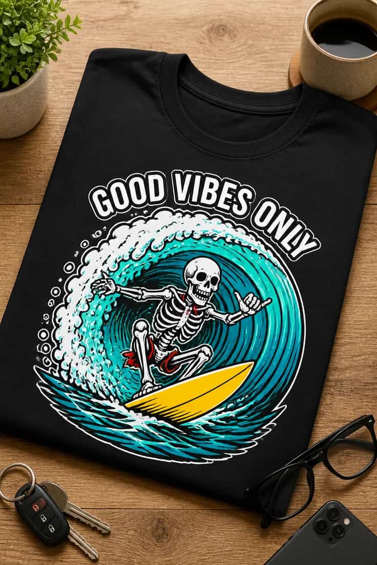 Tricou pentru persoanei pozitive – Good Vibes Only