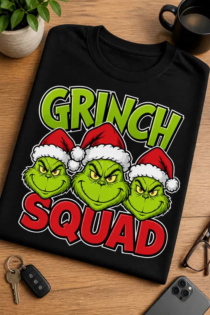 Tricou pentru gașca de Crăciun – Grinch squad