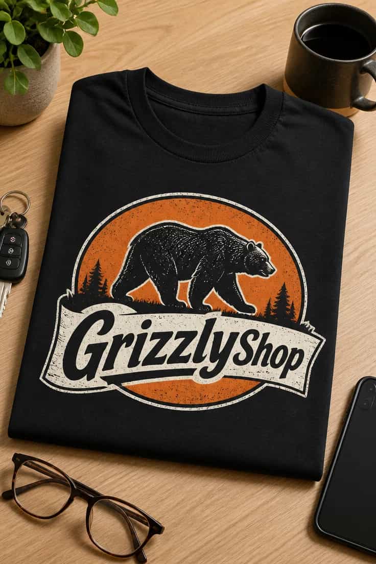 Tricou cu un motiv urs – GrizzlyShop