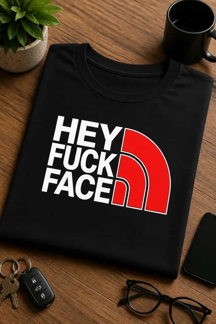 Tricou cu un motiv vulgar – Hey fuck face