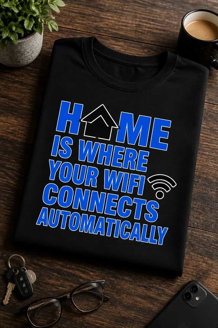 Tricou home is where your wifi connects automatically