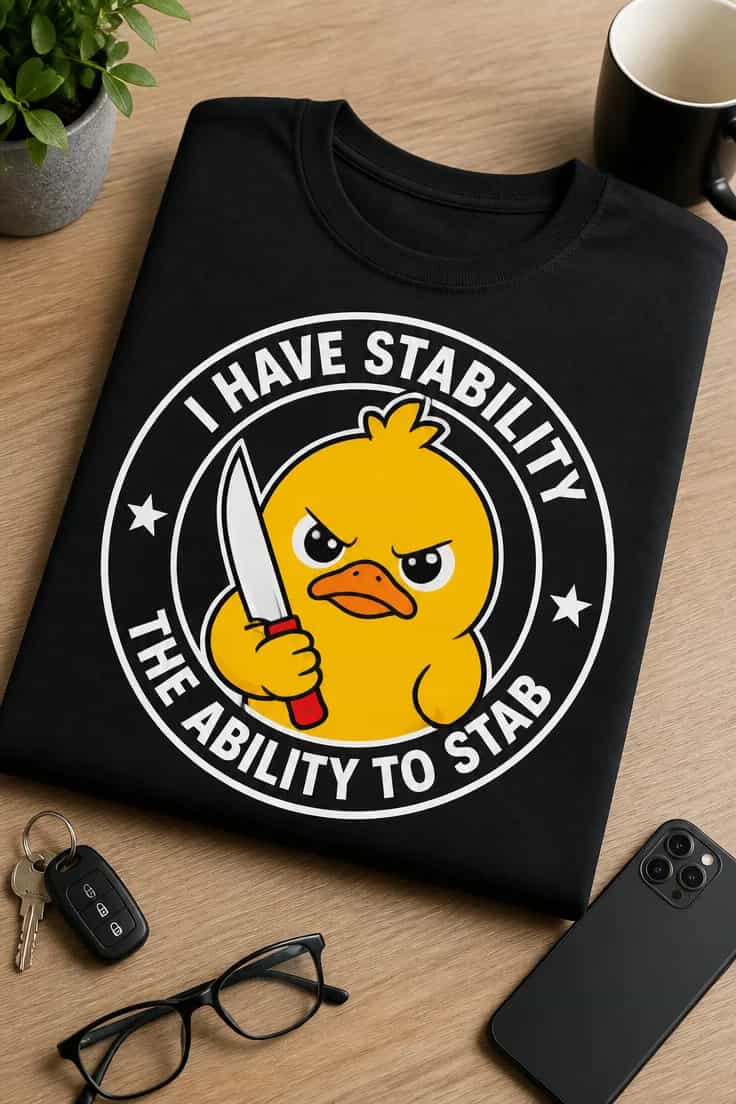 Tricou cu mesaj sarcastic – Am stabilitate, pot înțepa