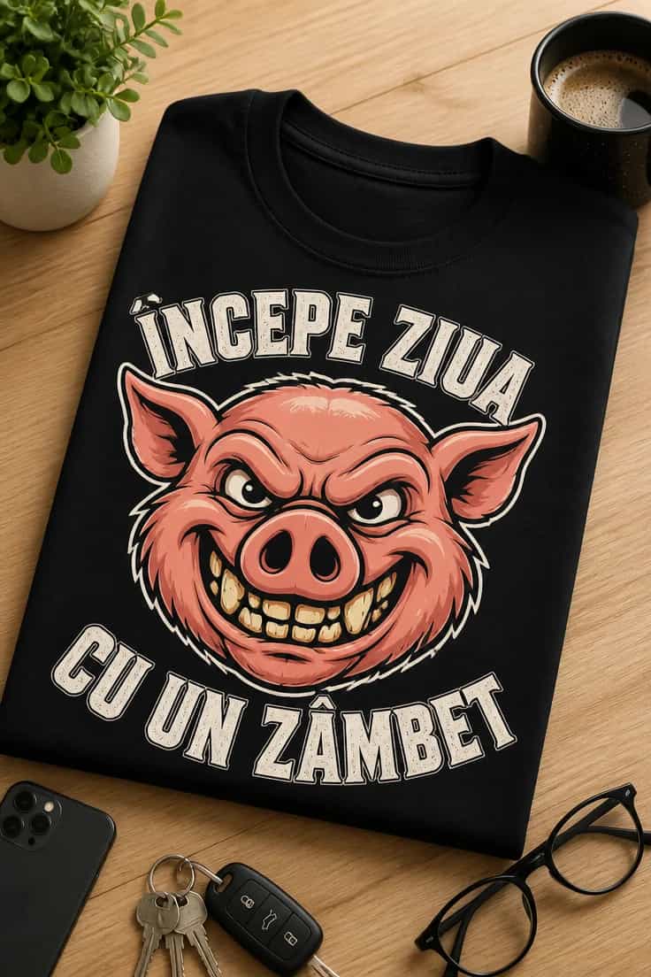 Tricou cu un motiv zâmbet – Începe Ziua cu Un Zâmbet