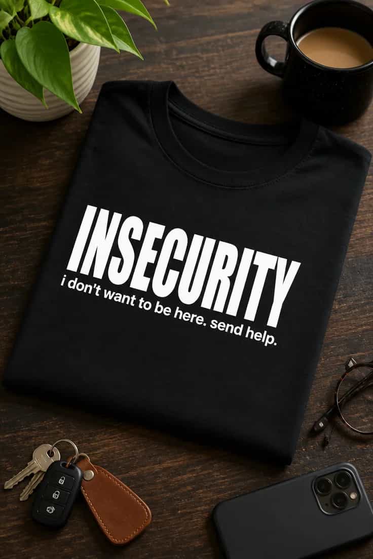Tricou pentru persoanei anxioase – insecurity, send help