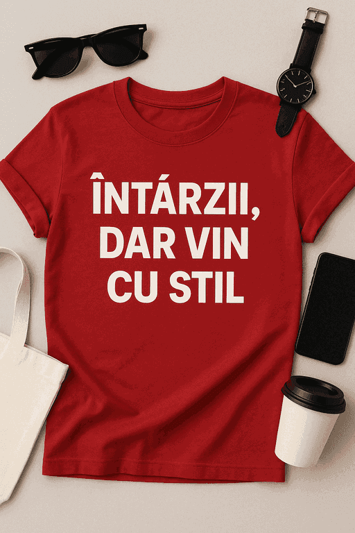 Întârzii, dar vin cu stil - Tricou Amuzant