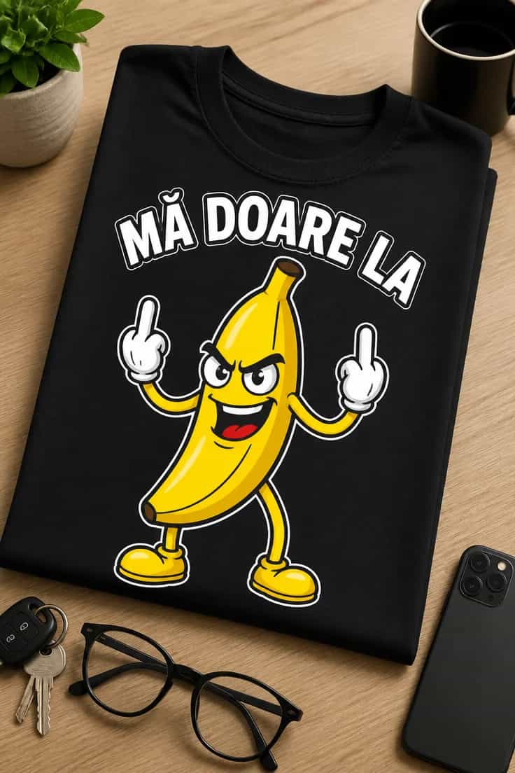 Tricou cu un motiv banana obraznică – Mă Doare La