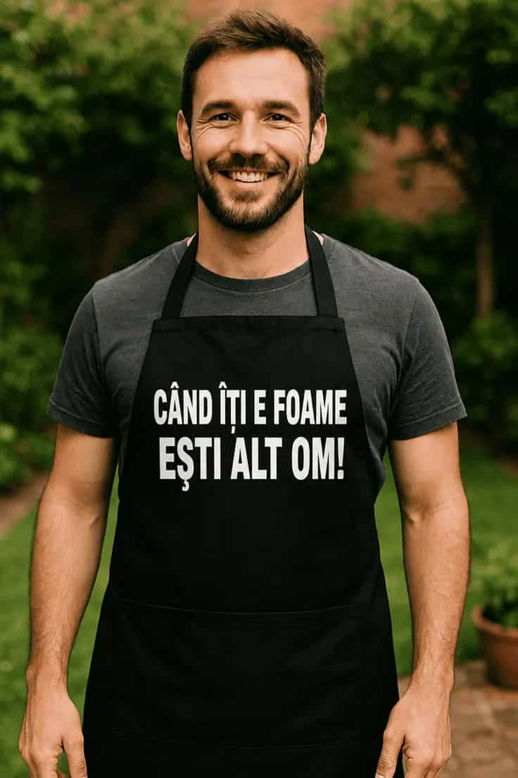 Șorț amuzant Când îți e foame – CÂND ÎȚI E FOAME