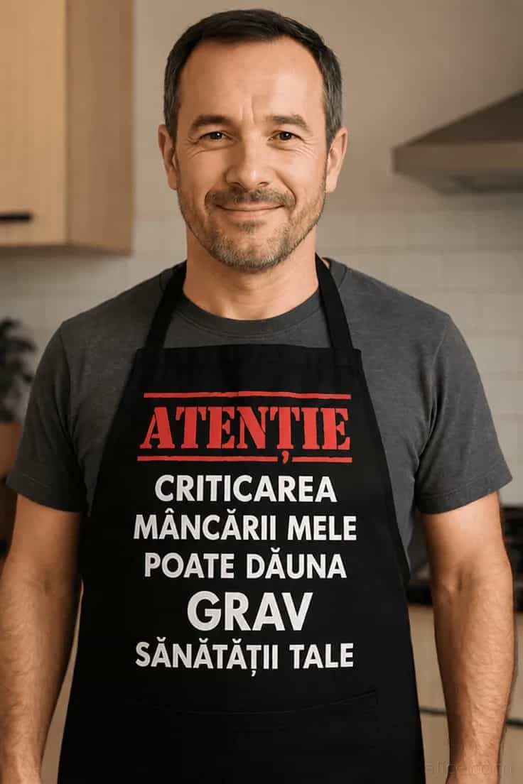 Șorț amuzant Criticarea mâncării dăunează sănătății