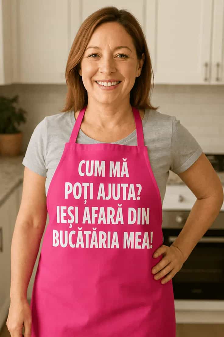 Șorț amuzant Cum mă poți ajuta - CUM MĂ POȚI