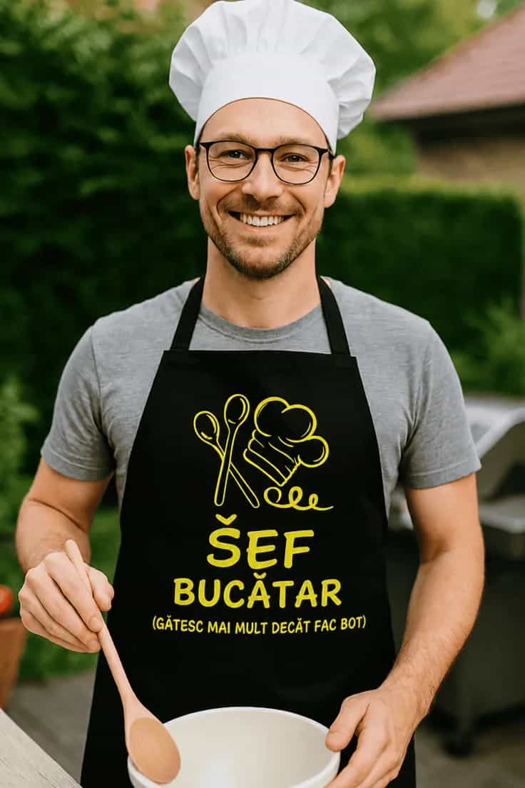 Șorț amuzant Șef bucătar – ȘEF BUCĂTAR