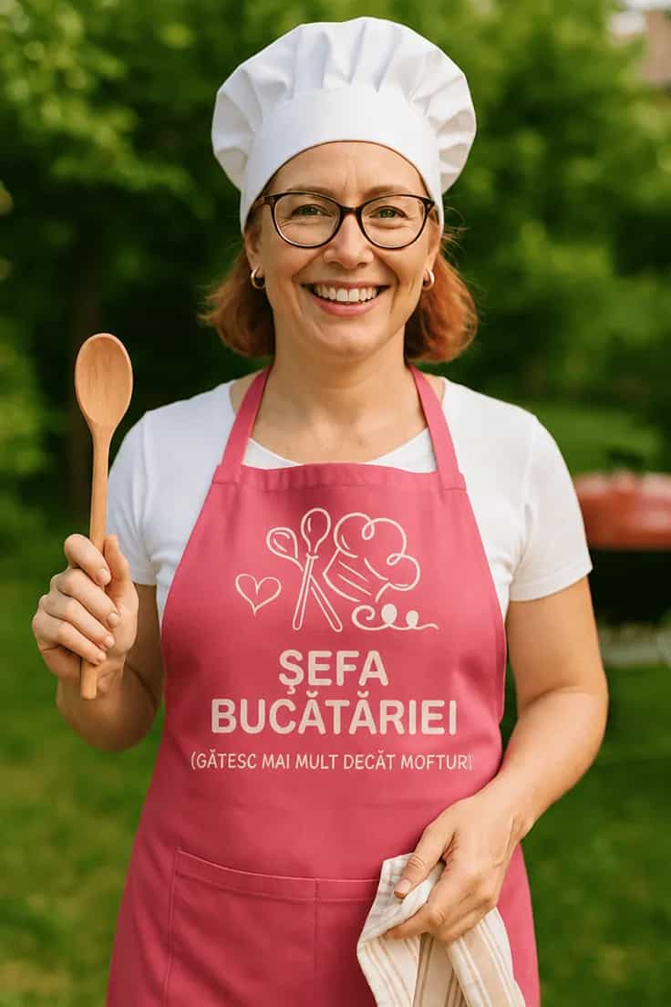 Șorț amuzant Șefa bucătăriei – ȘEFA BUCĂTĂRIEI