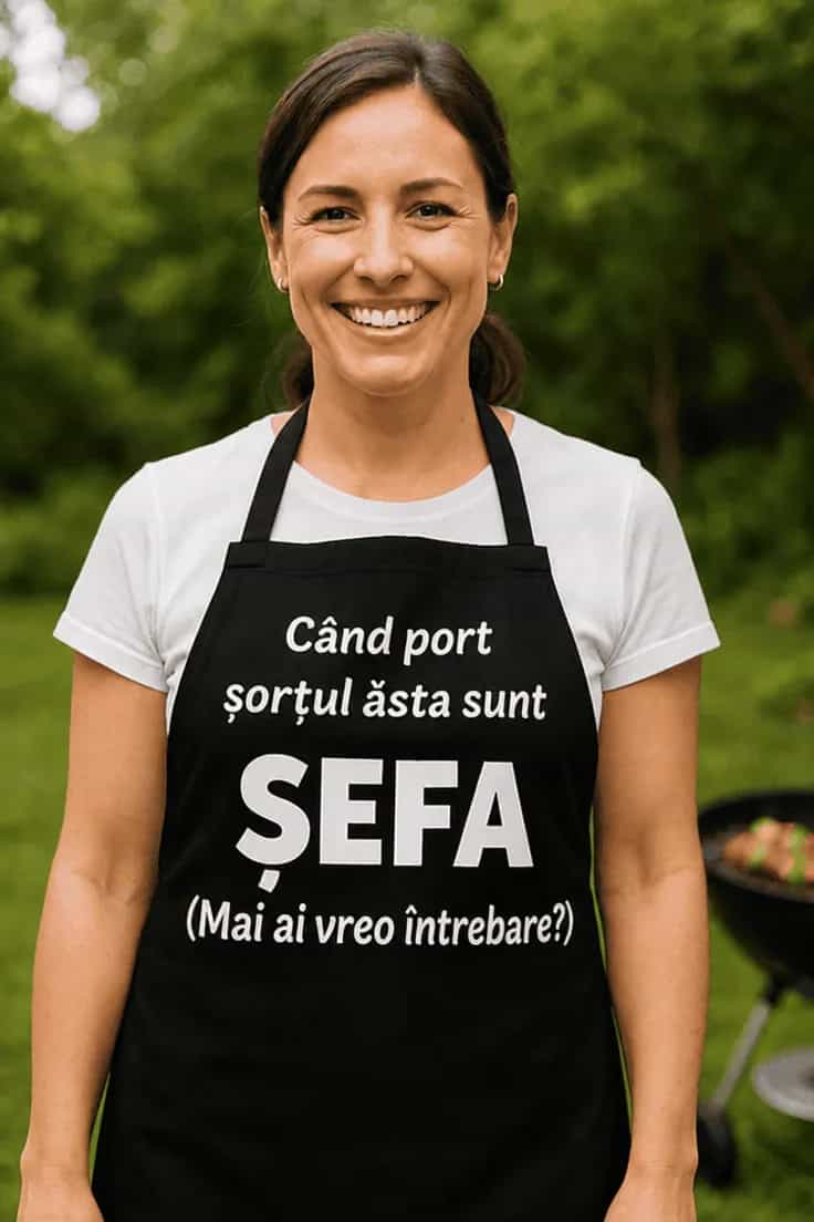 Șorț amuzant Șefa cu șorț – Când port șorțul ăsta