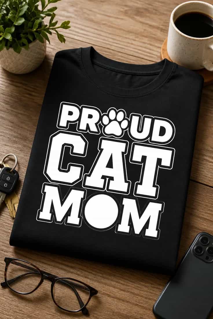 Tricou pentru stăpâna de pisică – Proud cat mom