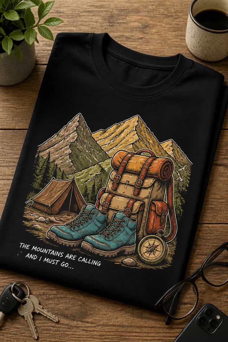Tricou pentru pasionații de drumeții - Muntele mă cheamă