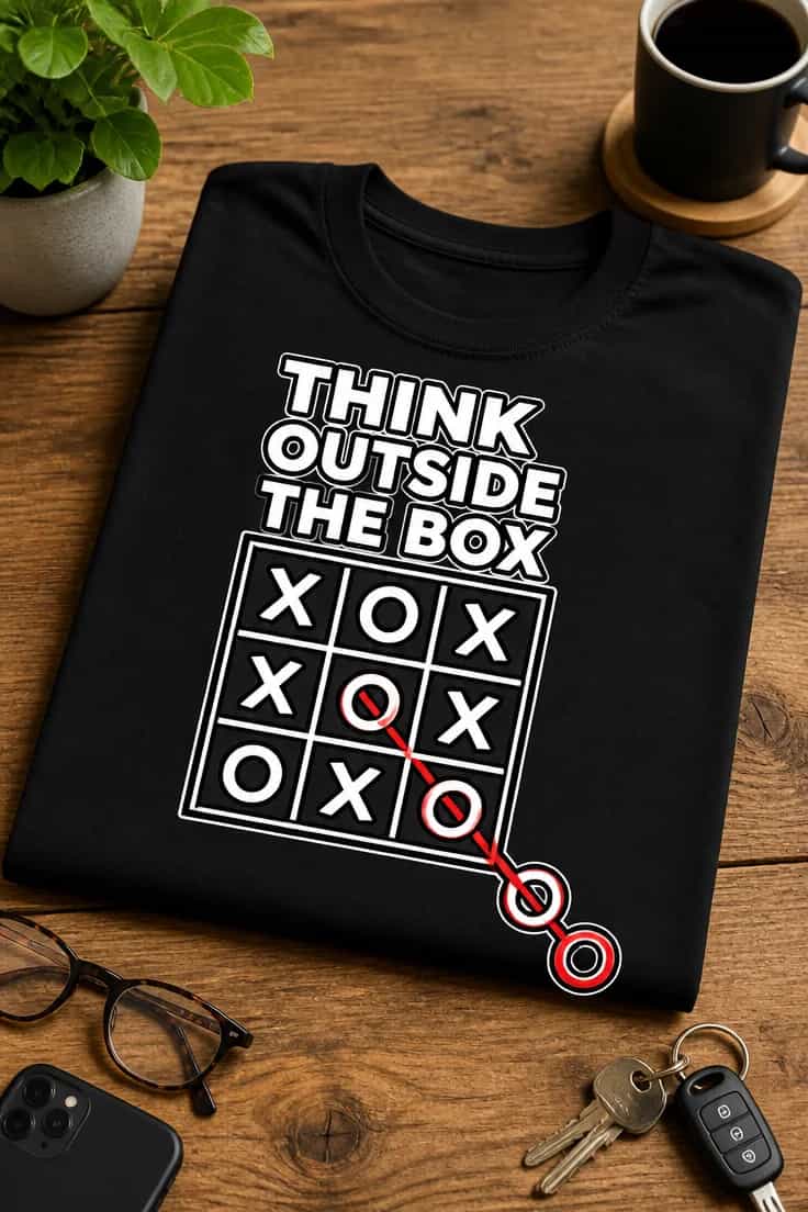 Tricou cu un motiv creativ – Think outside the Box