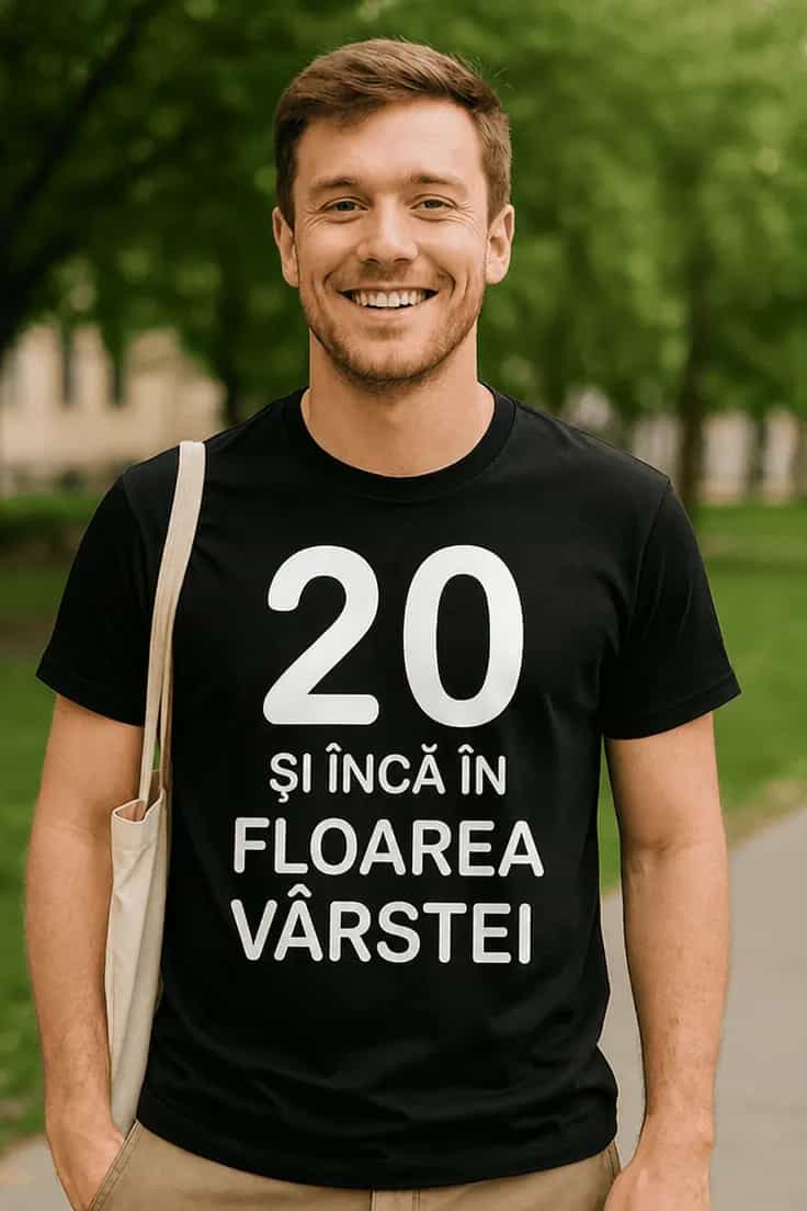 Tricou amuzant 20 ani în floarea vârstei