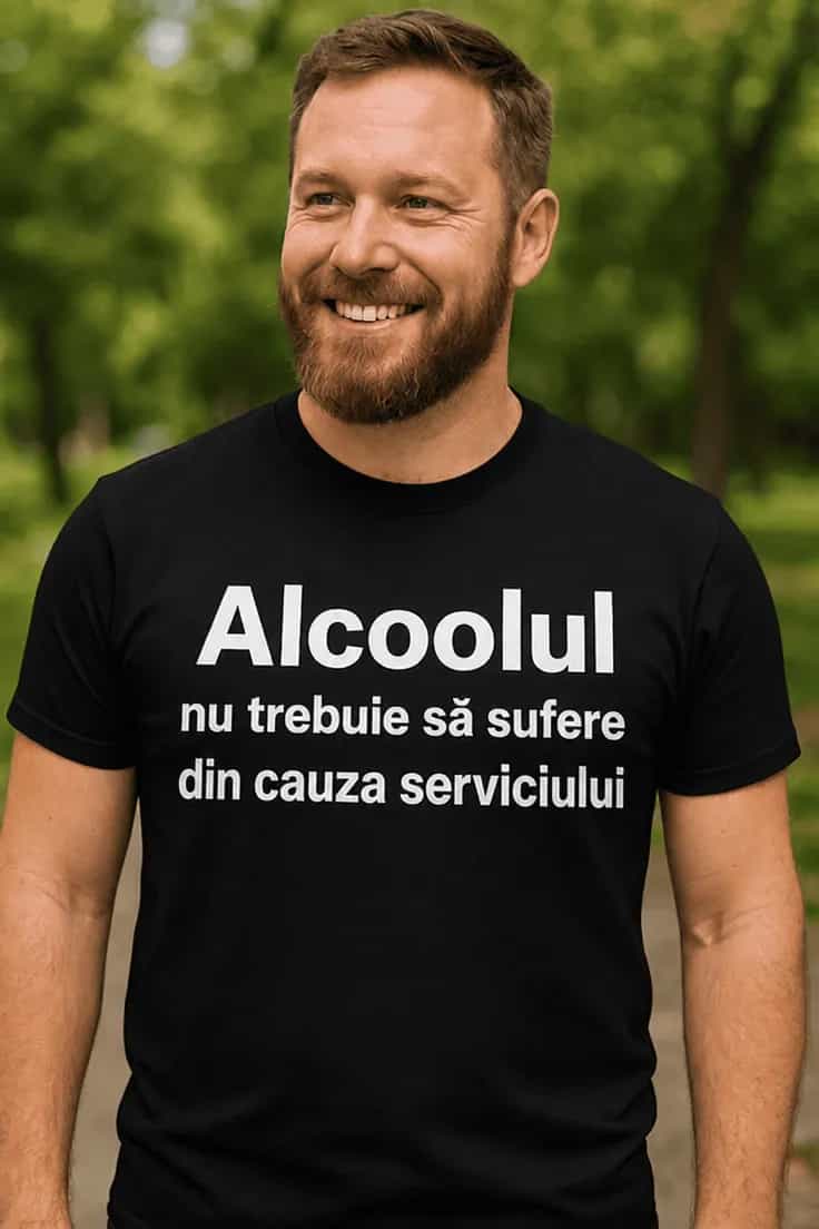 Tricou amuzant Alcoolul nu suferă de job