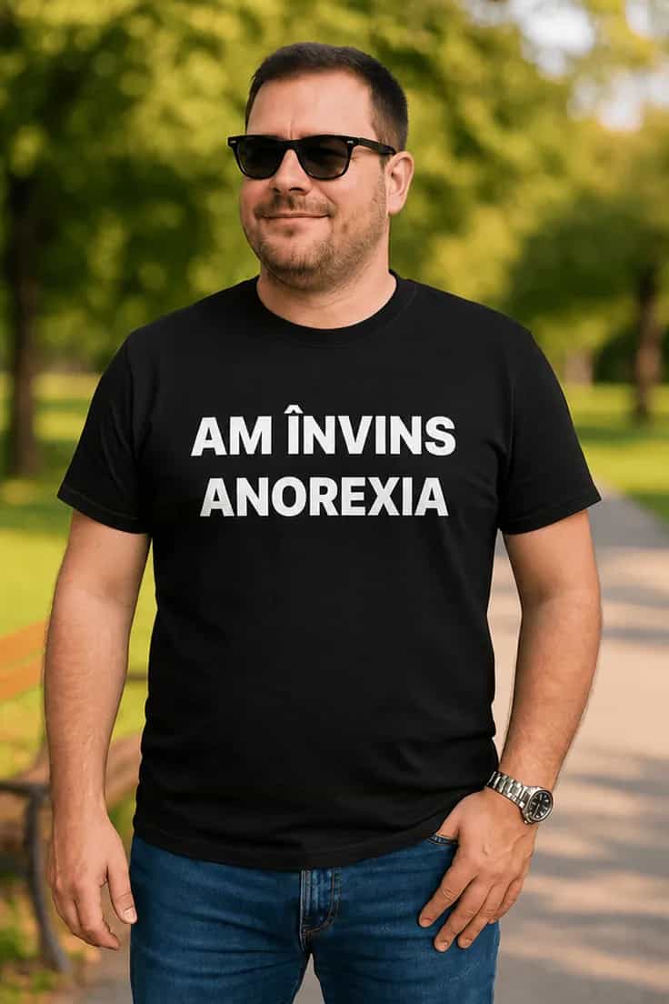 Tricou amuzant Am învins anorexia - AM ÎNVINS ANOREXIA
