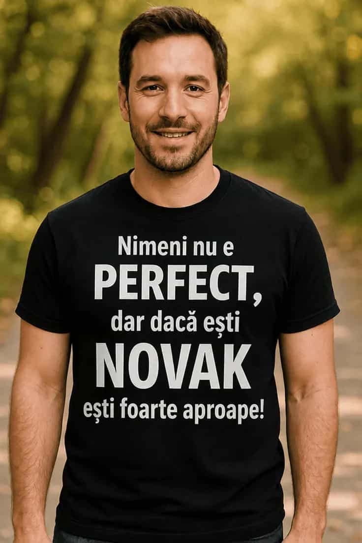Tricou amuzant Aproape perfect cu nume personalizat