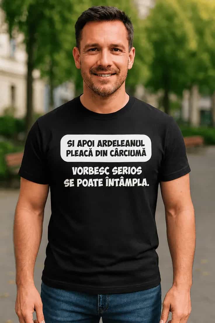 Tricou amuzant Ardeleanul pleacă din cârciumă