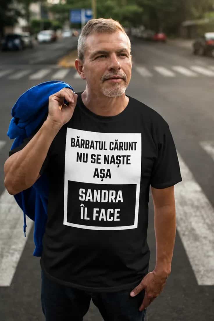 Tricou amuzant Bărbat cărunt cu nume personalizat