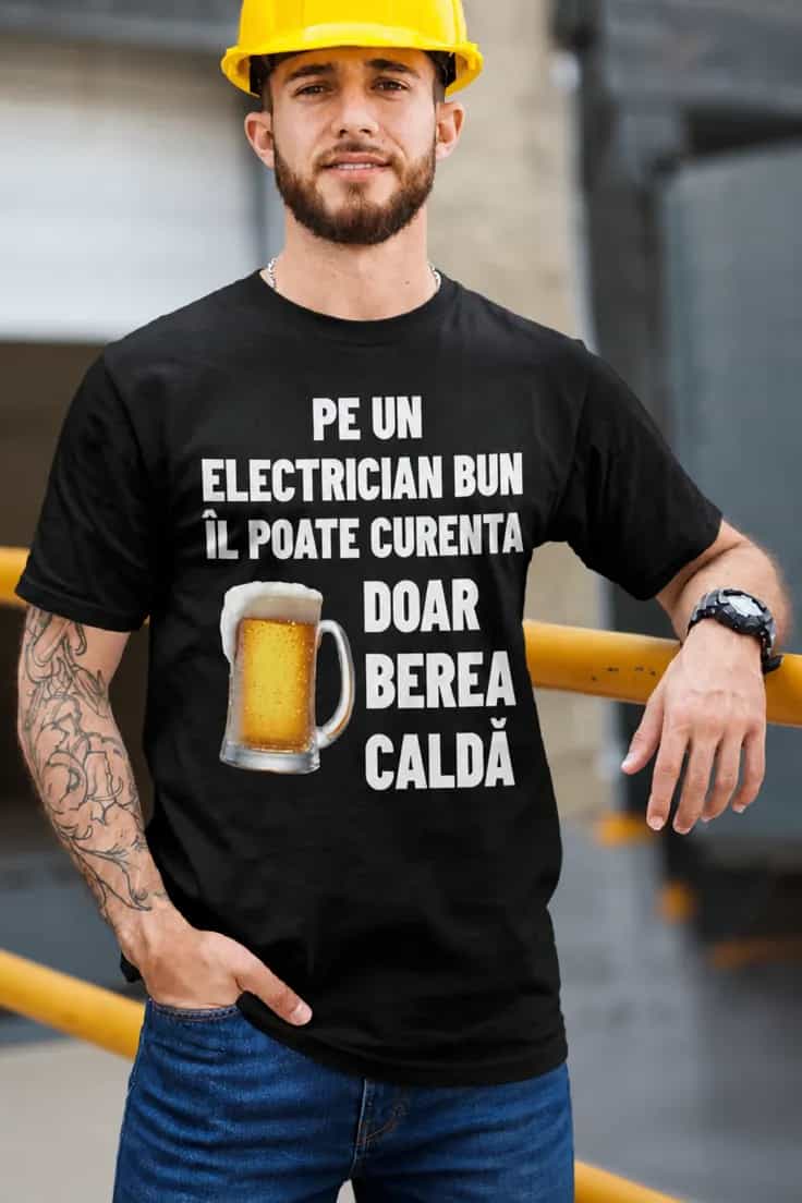 Tricou amuzant Bere caldă electrician - PE UN