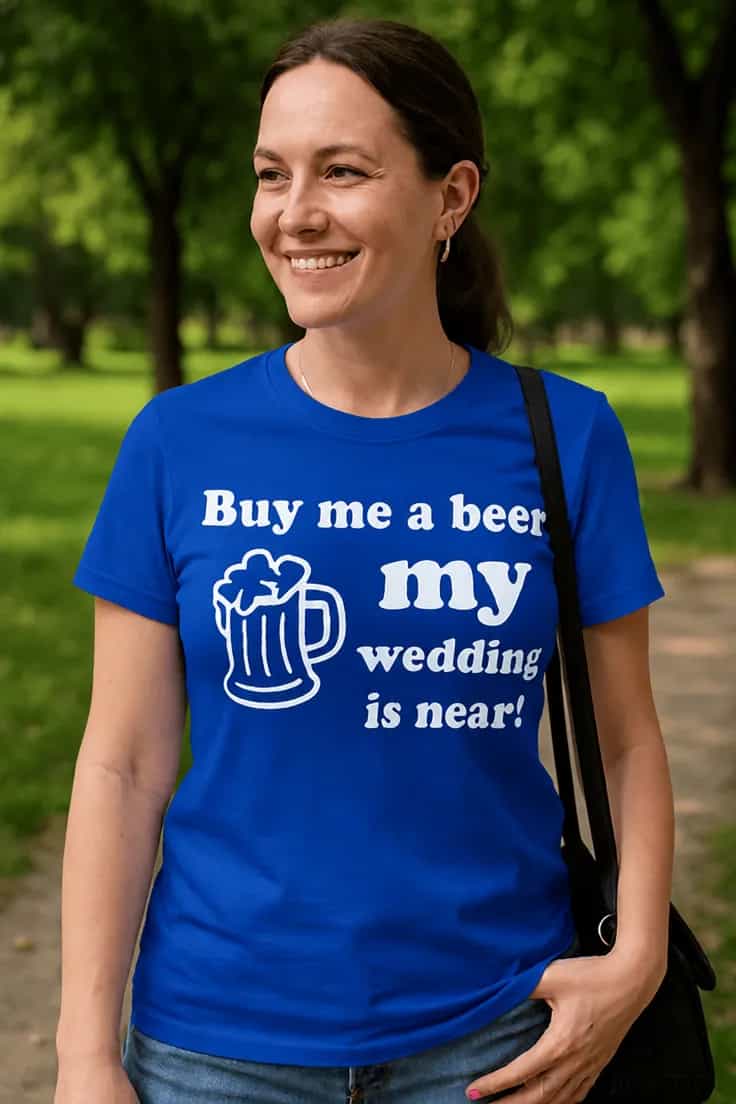 Tricou amuzant Bere înainte de nuntă - Buy me a beer