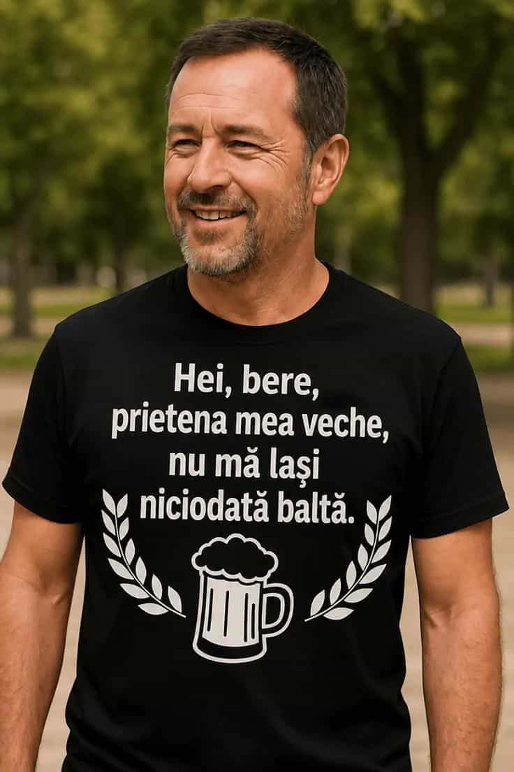 Tricou amuzant Bere prietenă veche - Hei, bere,