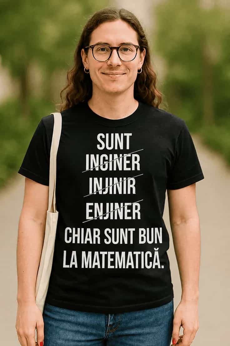 Tricou amuzant Bun la matematică - SUNT INGINER
