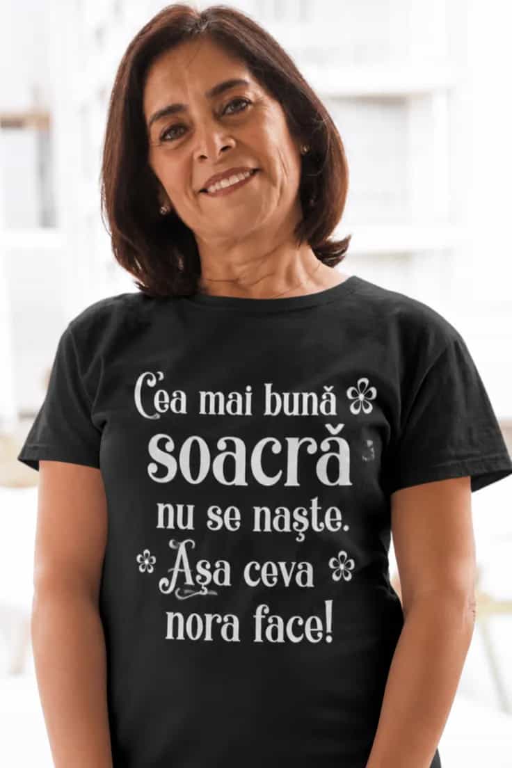 Tricou amuzant soacră: cea mai tare din bloc