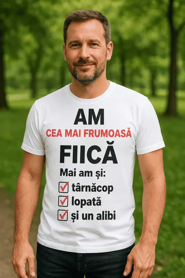 Tricou amuzant Cea mai frumoasă fiică – AM CEA MAI
