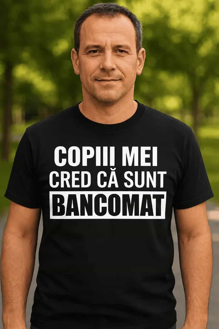 Tricou amuzant Copiii cred că sunt bancomat