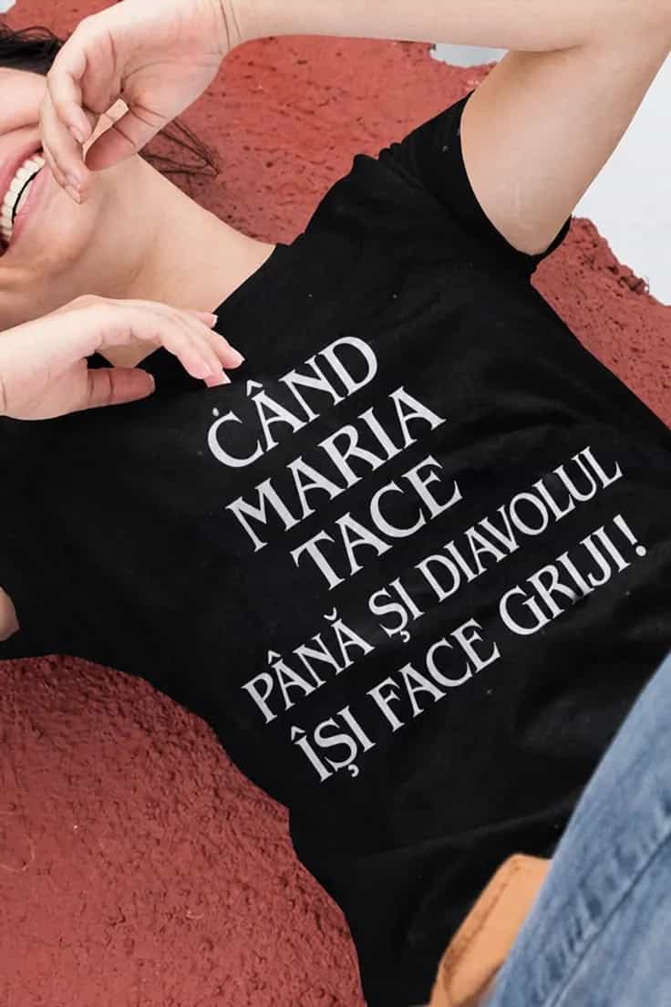 Tricou amuzant Diavolul își face griji cu nume