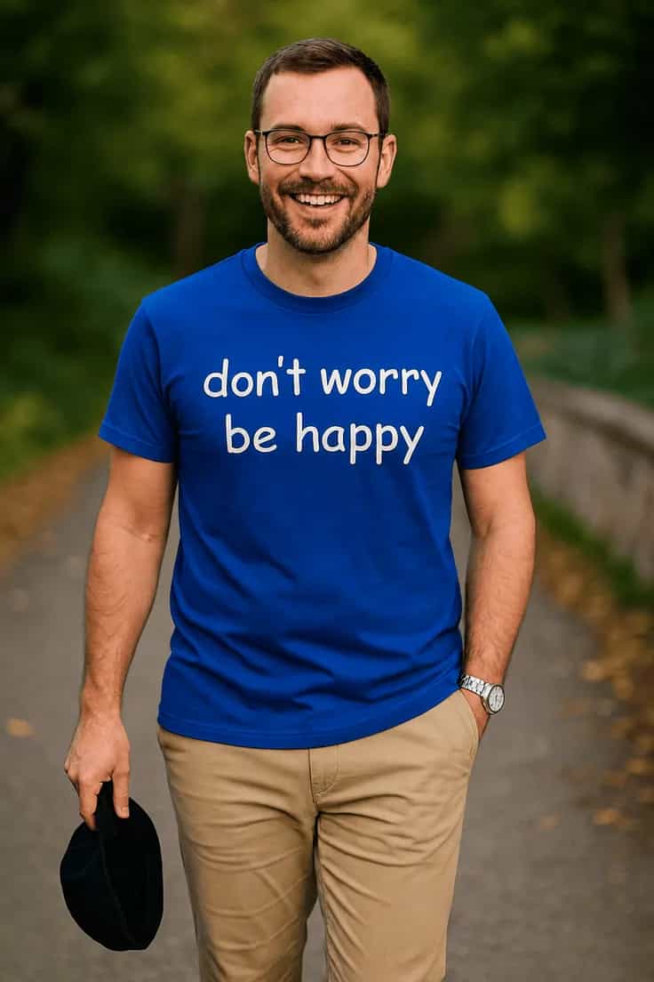 Tricou amuzant Don't worry be happy